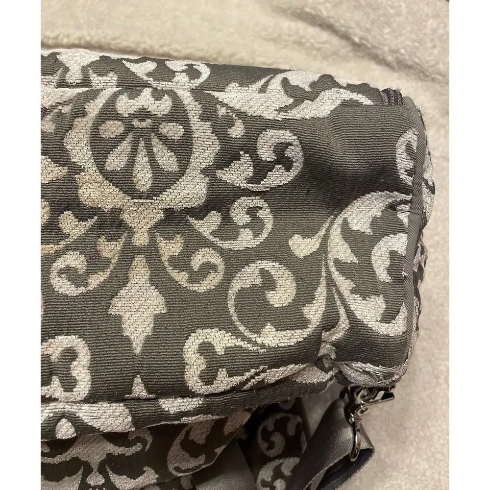 Petunia Pickle Bottom Backpack Messenger Bag‎ Baby Diaper Bag White Gray